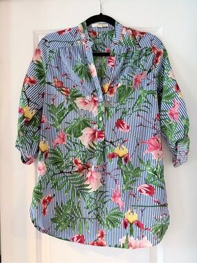 Tropical print tunic